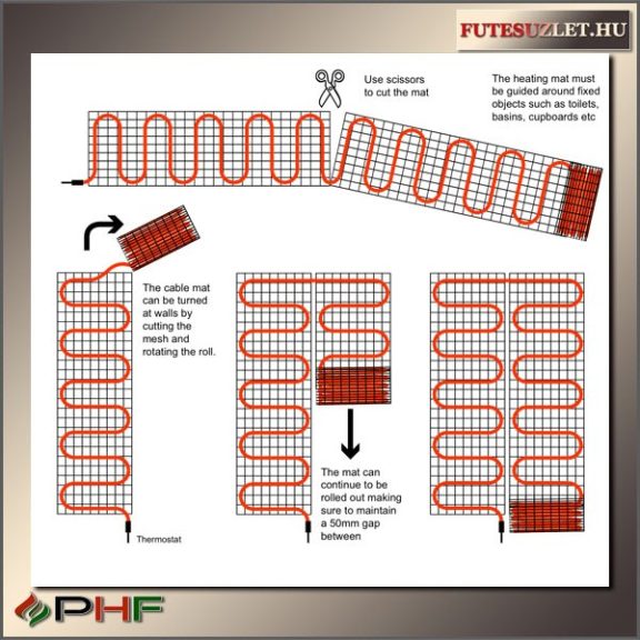 T-MAT 150-14.0 fűtőháló (fűtőszőnyeg) - 14,0 m2 - 2100W T-MAT 150-14.0 fűtőháló (fűtőszőnyeg) - 14,0 m2 - 2100W
